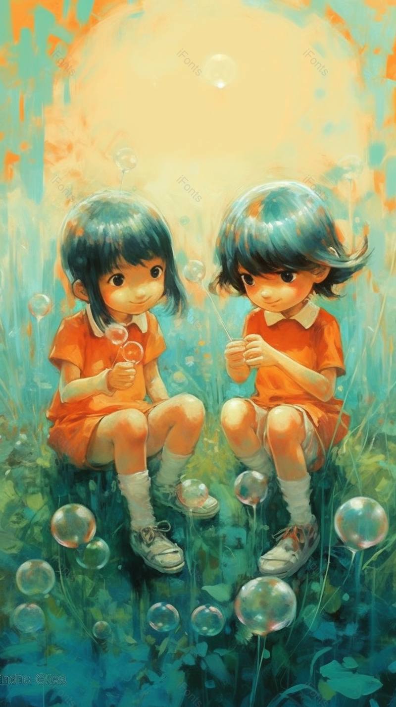 草地泡泡唯美动漫儿童节六一春游游玩探险绿色插画,插画/手绘图,插画/手绘图库,插画/手绘图下载,插画/手绘